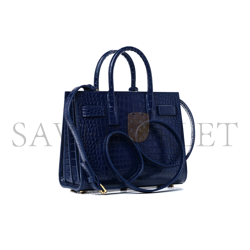 Y*L blue croc embossed leather nano classic sac de jour tote 392035dnd1n4150 (22*18*10.5cm)